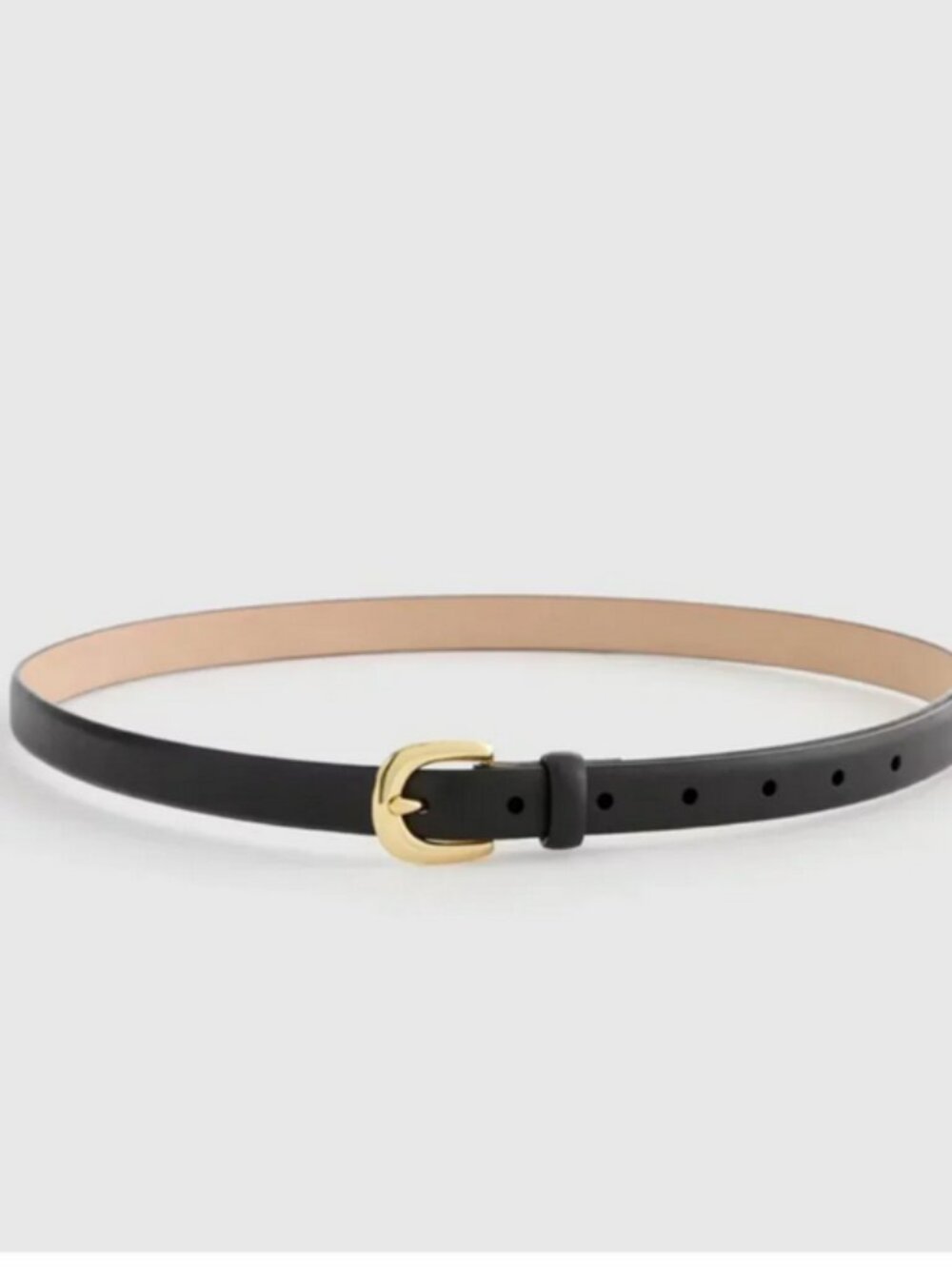 NWT Quince Sofia European Leather Skinny Belt in Black Various Sizes